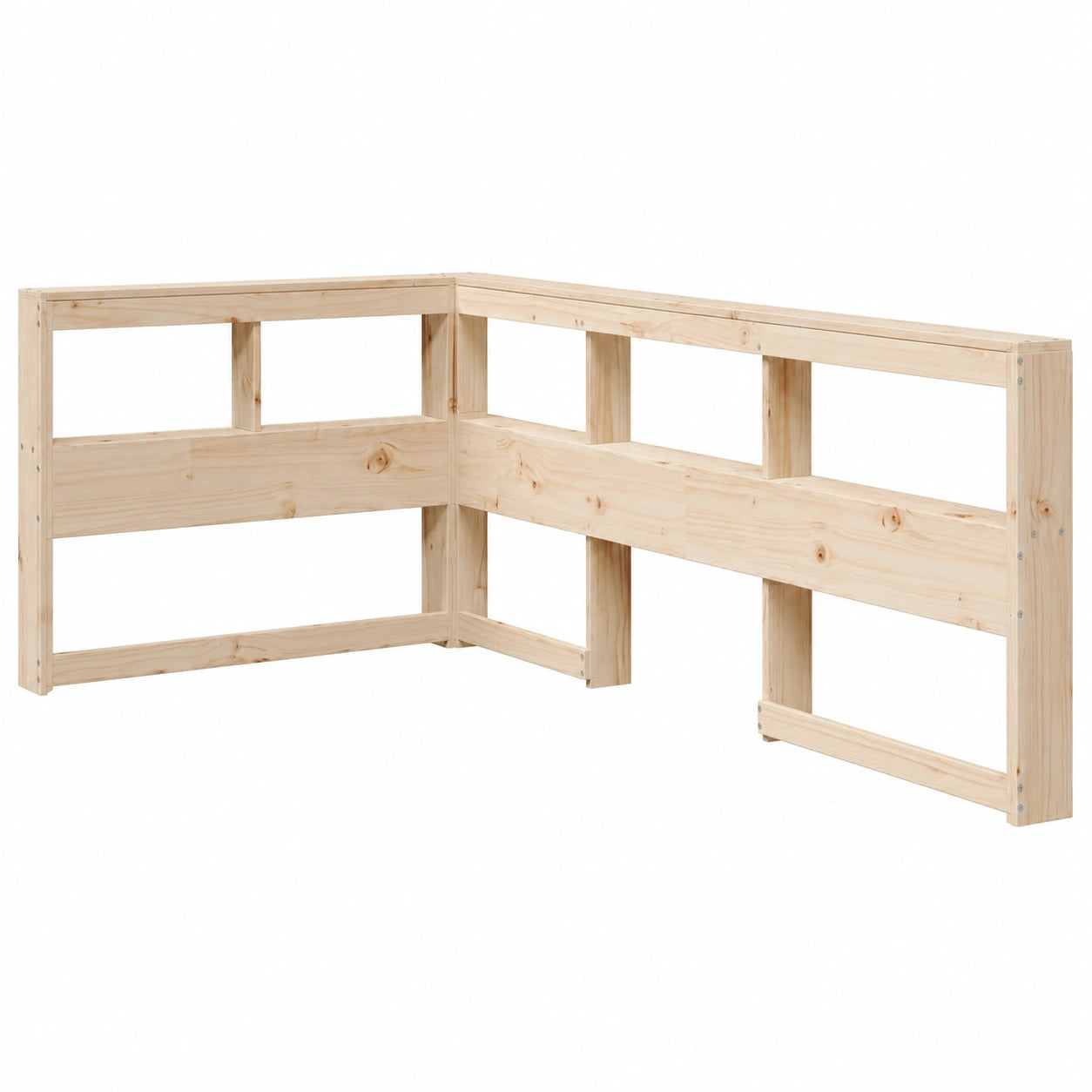 Cabecero Librería de Madera de Pino Maciza en L de 80 cm