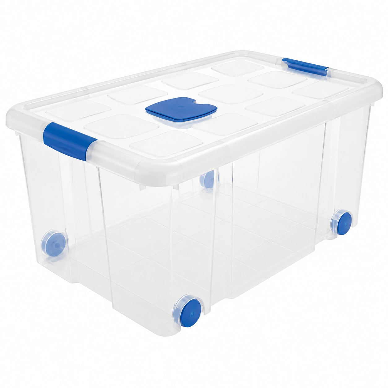 Contenedor Transparente con Ruedas para Almacenaje 57L - Perfecto para Libros, Ropa y Mantas