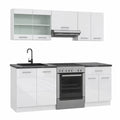 Vicco Mueble de Cocina Modular, Blanco Brillante, 200 cm, Expandible con Módulos Adicionales