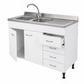 Armario de cocina modular 120 cm con fregadero de acero inoxidable