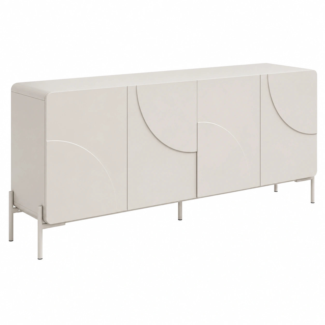 Aparador Zelinaro de MDF Beige 180x40x75cm