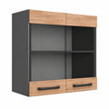 Vicco Armario de Cocina Modular R-Line con Puerta de Vidrio, Roble Dorado, 60 cm