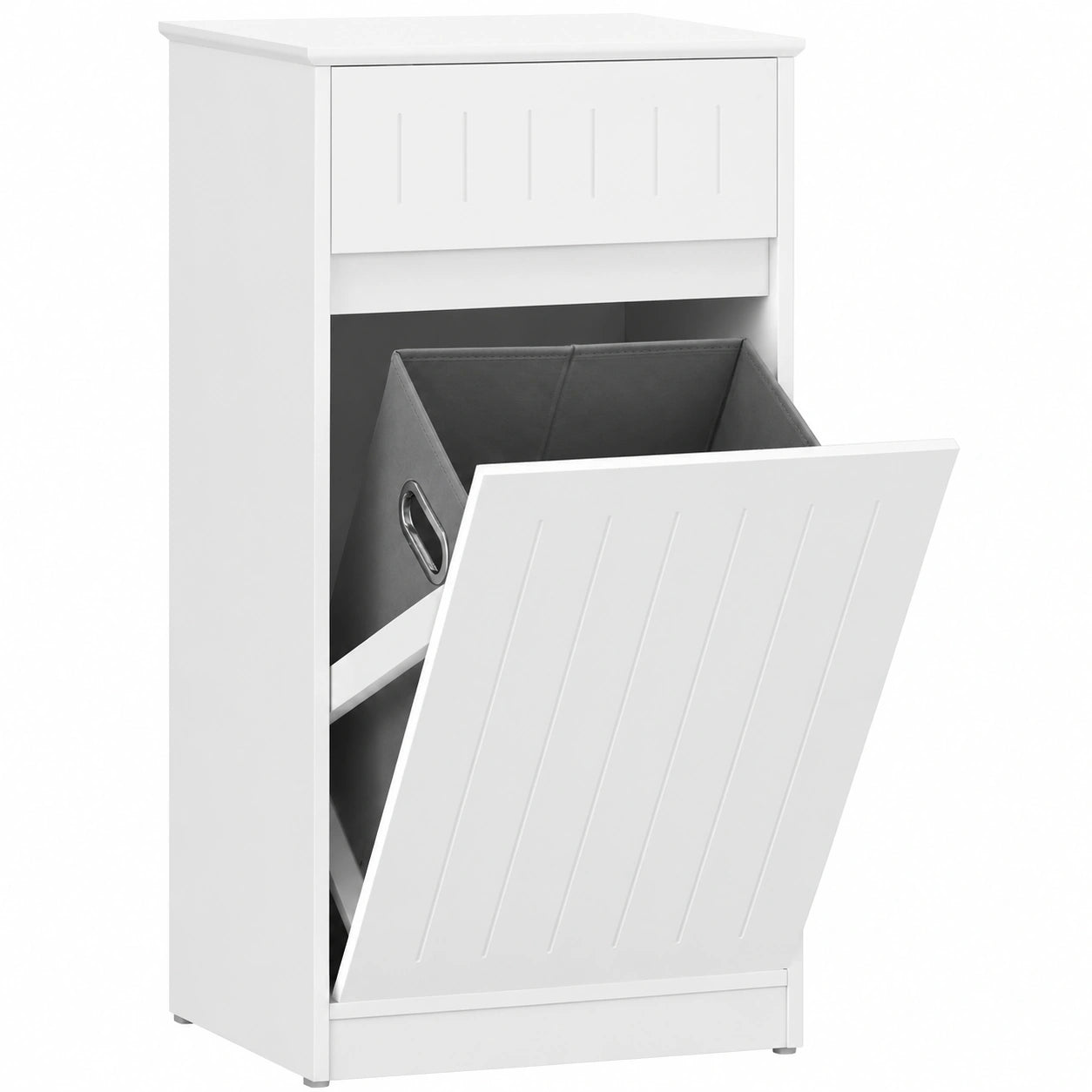 Armario de Baño Multifuncional con Cesta para Ropa, Blanco 40x90x38 cm - Ideal para Espacios Reducidos