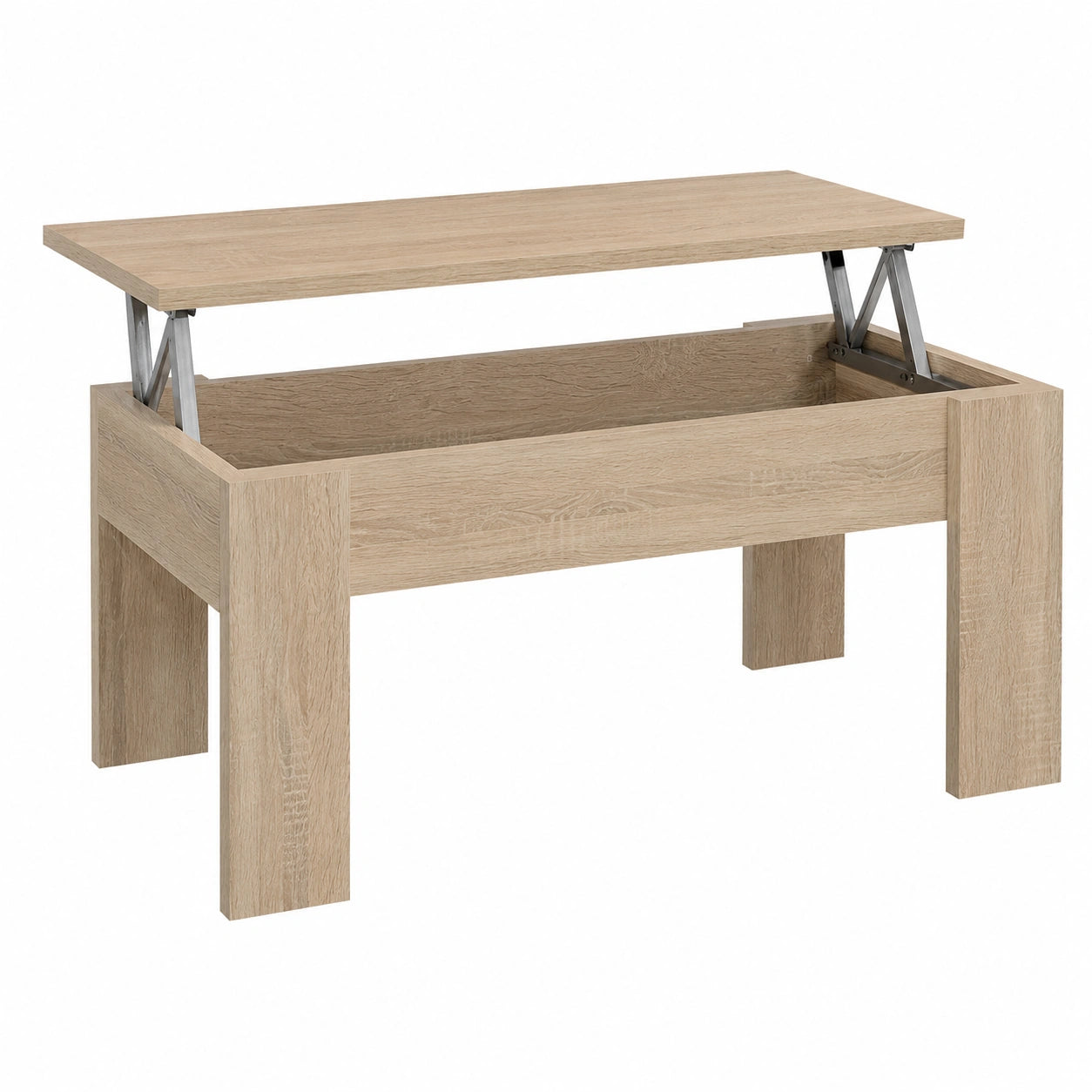 Mesa de Centro Elevable de Madera con Almacenamiento, Ideal para Sala y Comedor, 46x90x50 cm, Modelo Cambria G