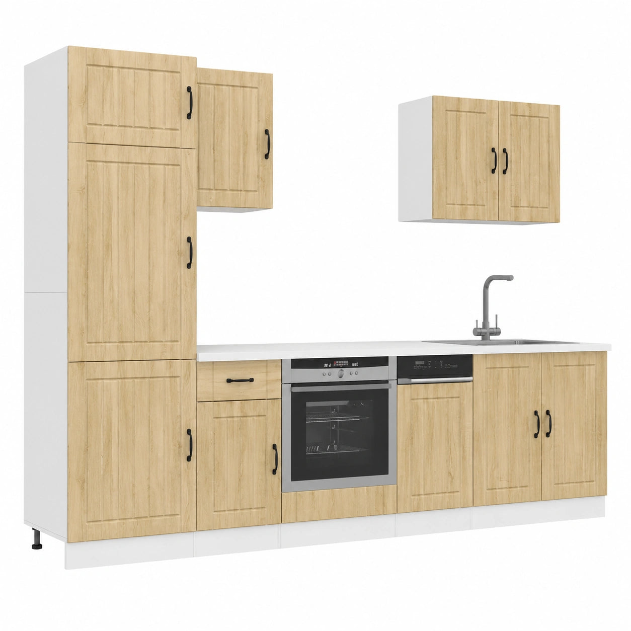 Conjunto de Cocina Lucca 7 Piezas Roble Sonoma con Almacenamiento Amplio
