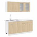 Conjunto de Cocina 4 Piezas Blanco Brillante con Módulos y Fregadero