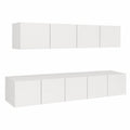 Conjunto de Muebles Modernos para TV en Madera Blanca
