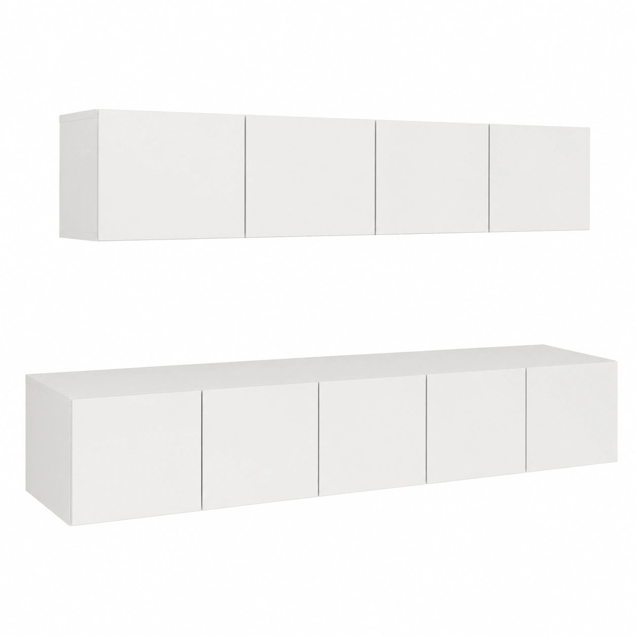 Conjunto de Muebles Modernos para TV en Madera Blanca