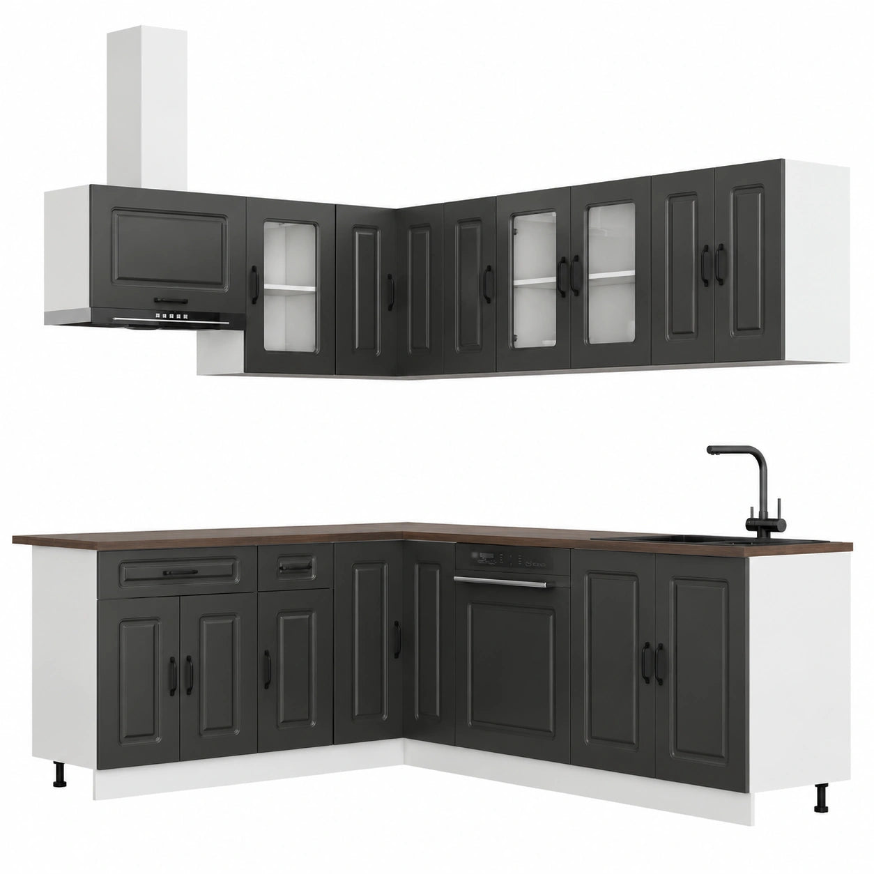 Conjunto de Cocina Kalmar - 11 Piezas de Madera, Amplio Almacenamiento, Patas Ajustables, Fácil Limpieza
