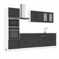 Conjunto Modular de Cocina de 7 Piezas en Madera - Negro