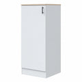 Armario de Cocina Kira con Puerta y Estantes, Blanco Brillante y Roble, 60x148x60 cm