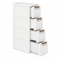 GOPLUS Carro de Almacenamiento Estrecho con Ruedas, Cajonera de Plástico de 4 Niveles para Cocina, Baño u Oficina