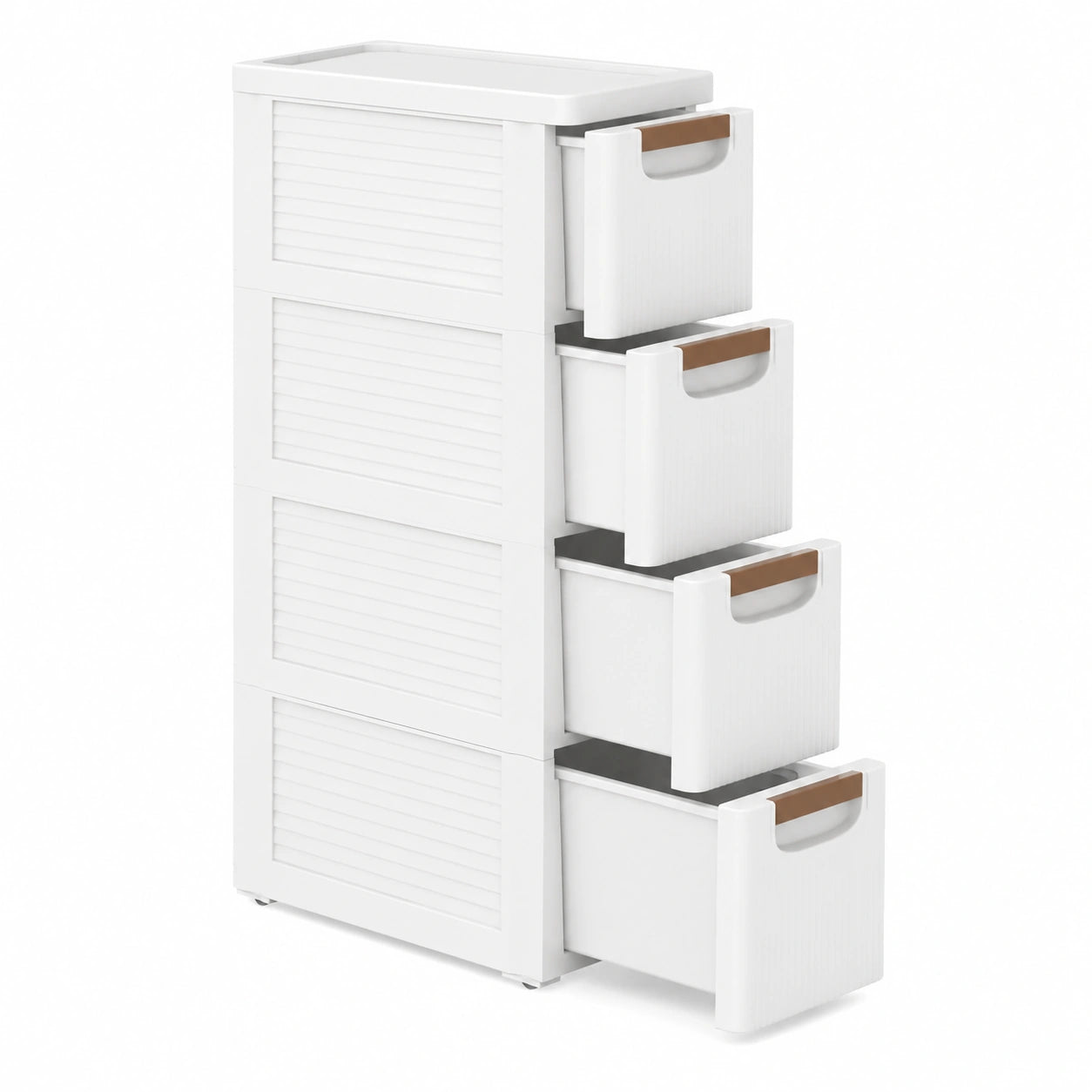 GOPLUS Carro de Almacenamiento Estrecho con Ruedas, Cajonera de Plástico de 4 Niveles para Cocina, Baño u Oficina