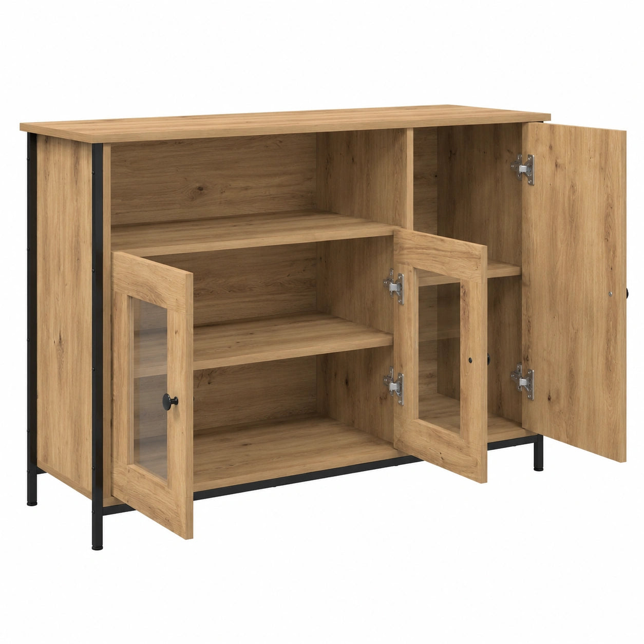 Aparador Moderno en Roble 100x35x75 cm, Almacenamiento Elegante y Funcional