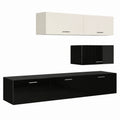 Juego de Muebles de Salón Colgantes con Iluminación LED, Blanco y Negro, 6 Piezas, Colección CEPTO XXV, 249 cm
