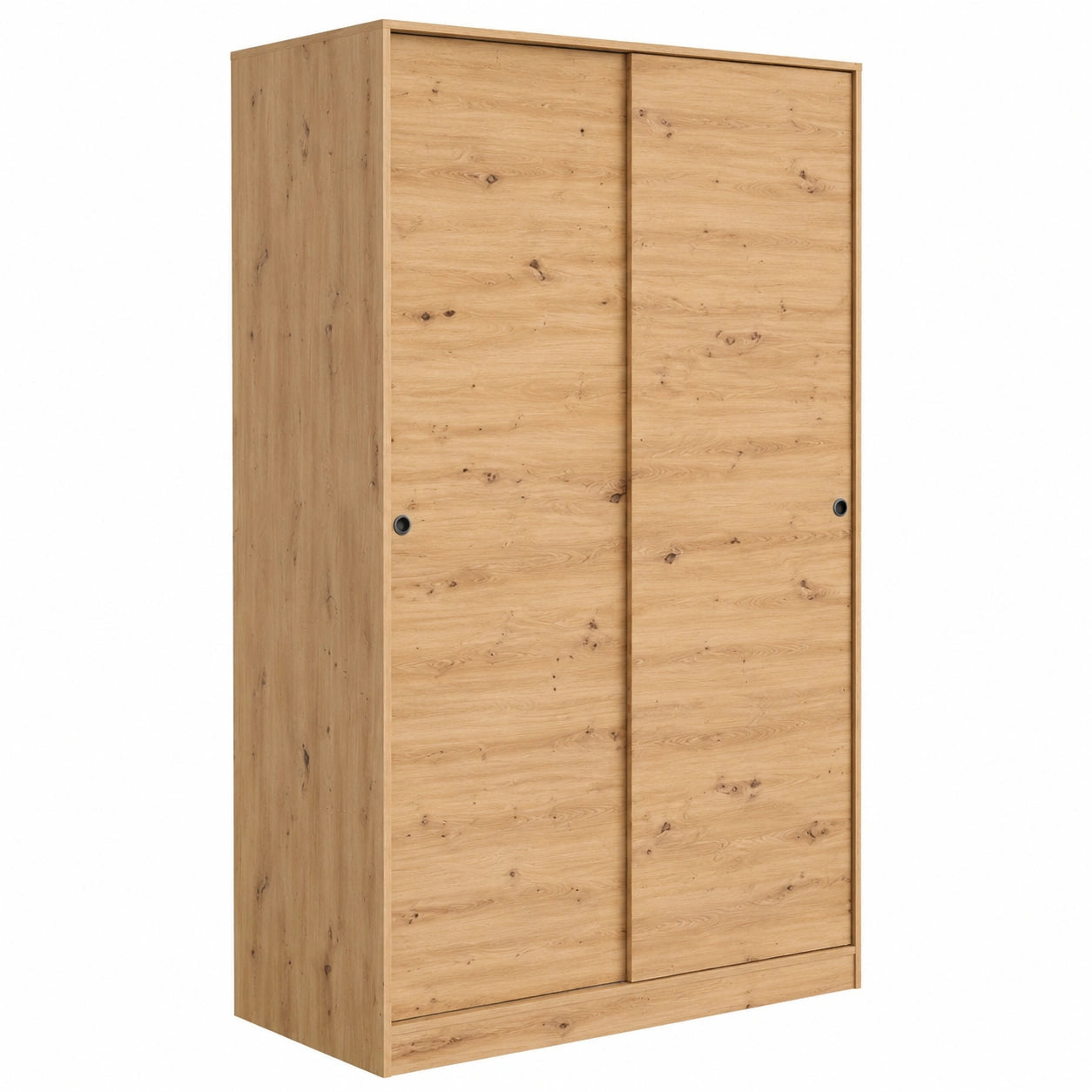 Armario de Puertas Correderas Roble Nodi, 4 Estantes y Barra, 120x50x200 cm