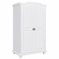 Armario de Pino Blanco con 2 Puertas y 5 Estantes – 104cm x 56cm x 180cm