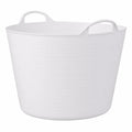 Cesta Flexible Multifuncional 42L, Uso en Jardín y Hogar, Resistente 120 kg, Color Blanco