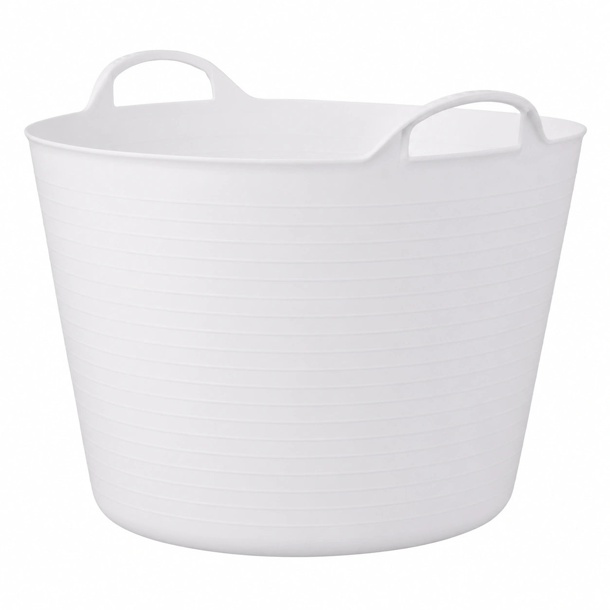 Cesta Flexible Multifuncional 42L, Uso en Jardín y Hogar, Resistente 120 kg, Color Blanco