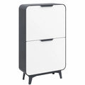 Arregui Round CR441-R Contenedor de Reciclaje Moderno de 4 Compartimentos, 68L, Acero Antracita y Blanco Mate