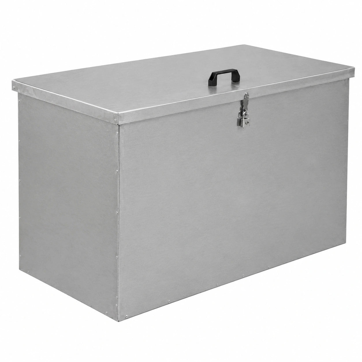 Contenedor de Almacenamiento Metálico Galvanizado 64L, Impermeable y Antirroedores para Exterior