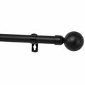 Barra de Cortina Universal Extensible de Forja Negra con Bola