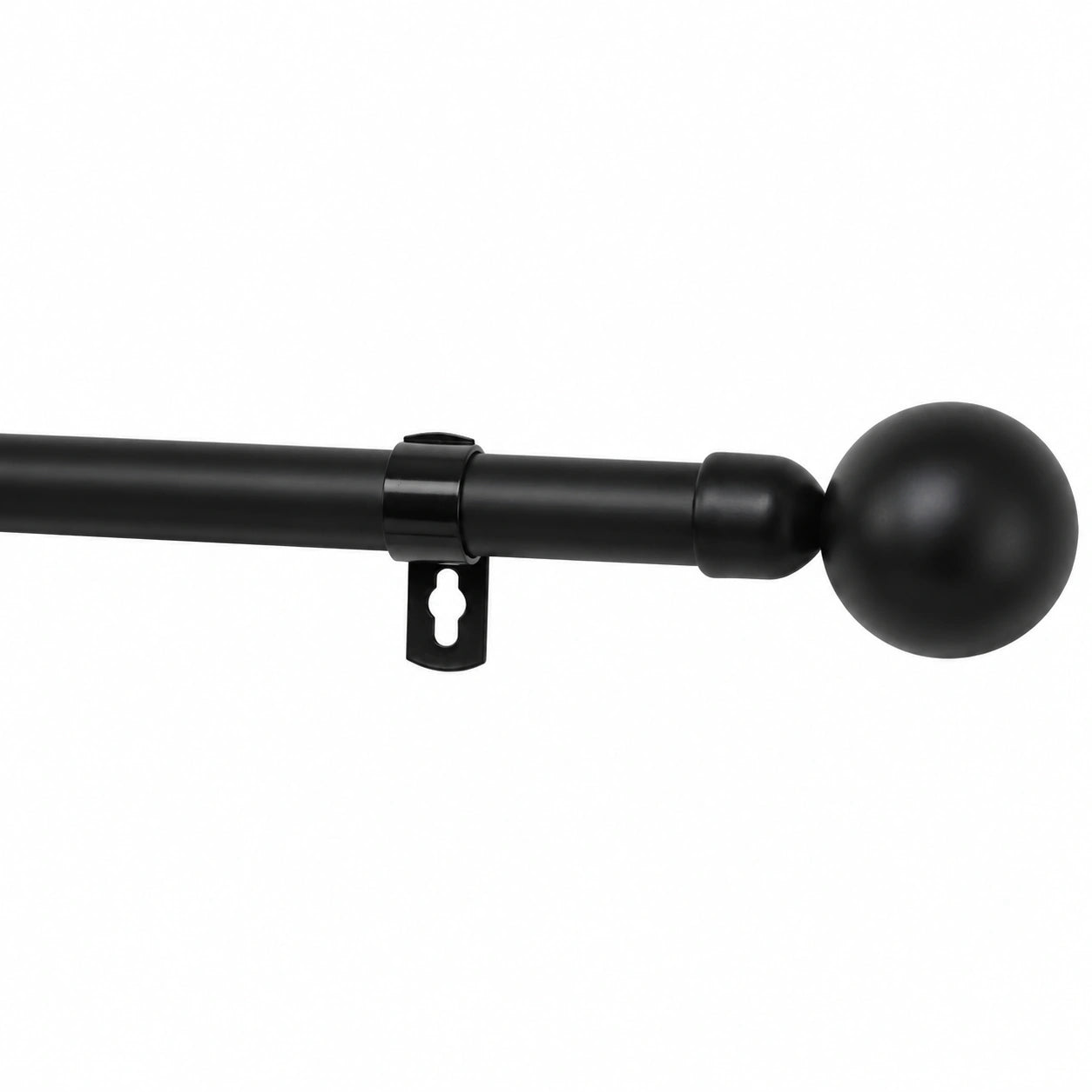 Barra de Cortina Universal Extensible de Forja Negra con Bola