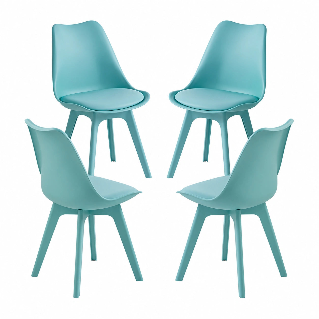 Juego de 4 Sillas de Comedor Synk Suprym en Aguamarina