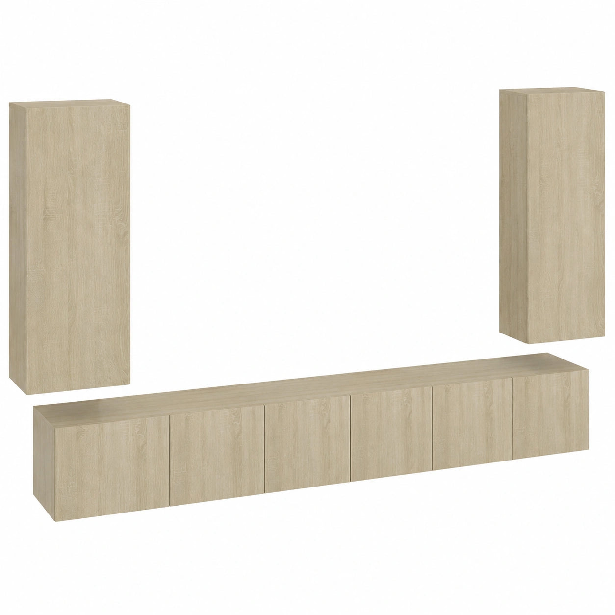 Conjunto de Muebles de Pared para TV de 5 Piezas en Roble Sonoma