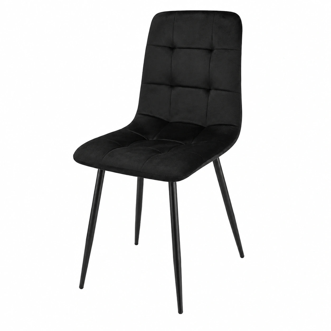 Juego de 6 Sillas de Comedor con Cojín de Terciopelo Negro, Diseño Holandés para Cocina