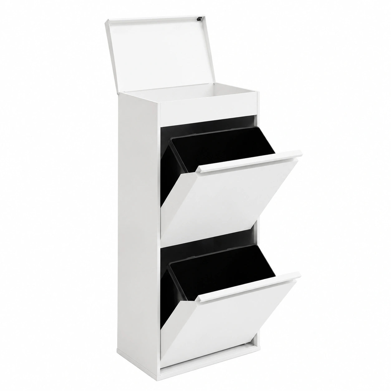 Cubo de Reciclaje Arregui 2 Compartimentos con Cajón, 46L, Blanco