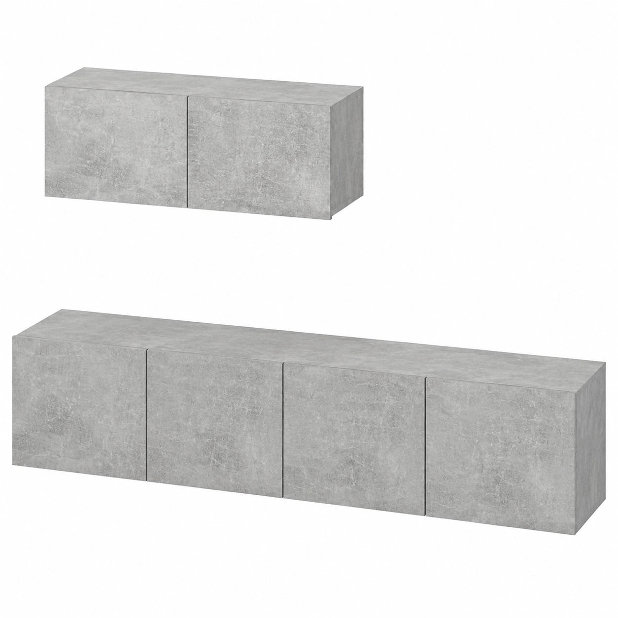 Conjunto de Muebles de TV para Salón, Diseño Moderno en Gris Hormigón