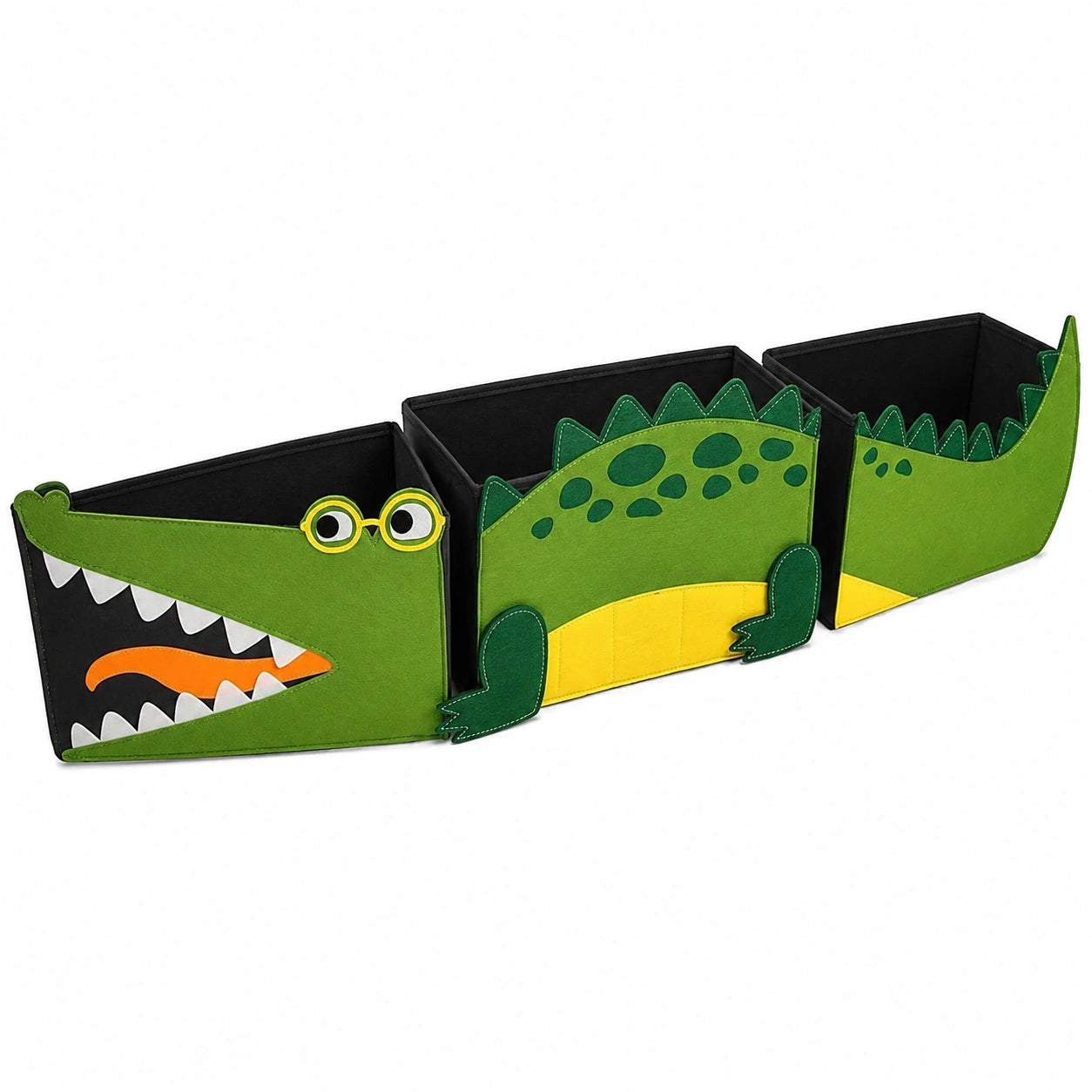 Contenedor de almacenamiento para juguetes dinosaurio, caja plegable de tela grande y divertida