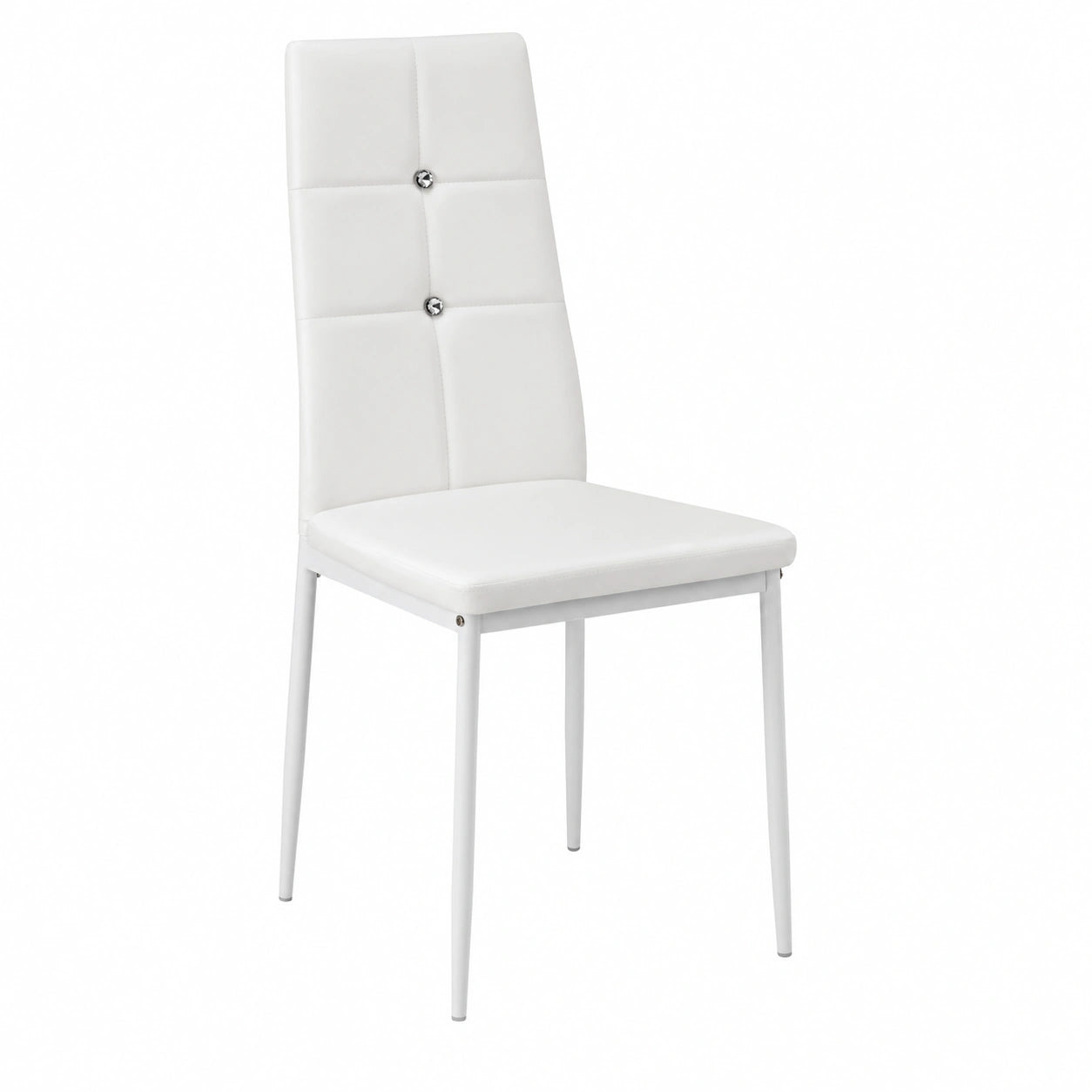Conjunto de 6 Sillas de Comedor Modernas de Piel Sintética Blanca con Detalles Elegantes y Montaje Fácil