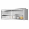 Armario de Cocina de Acero Inoxidable con Puertas Correderas Transparentes, Instalación Versátil, Soporta 25 Kg por Estante (100x30x40cm)