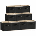 Cestas de Almacenamiento de Tela con Asas, 10 Unidades, 18L, Negro, 26,5x26,5x28 cm - Lifewit