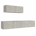 Conjunto de Muebles de Salón para TV de 3 Piezas, Madera Gris Hormigón