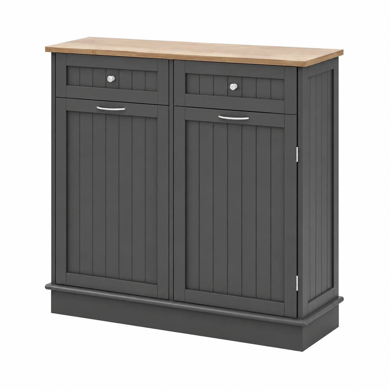 Aparador de Cocina KOMFOTTEU con Compartimento para Basura y Estantes Ajustables en Gris