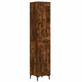 Estantería de Roble Ahumado con Puertas, 34.5 x 34 x 180 cm, Almacenamiento Versátil para Hogar