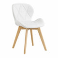 Sillas de Comedor Almohadillas y Modernas, Set de 2, Cuero Sintético Blanco
