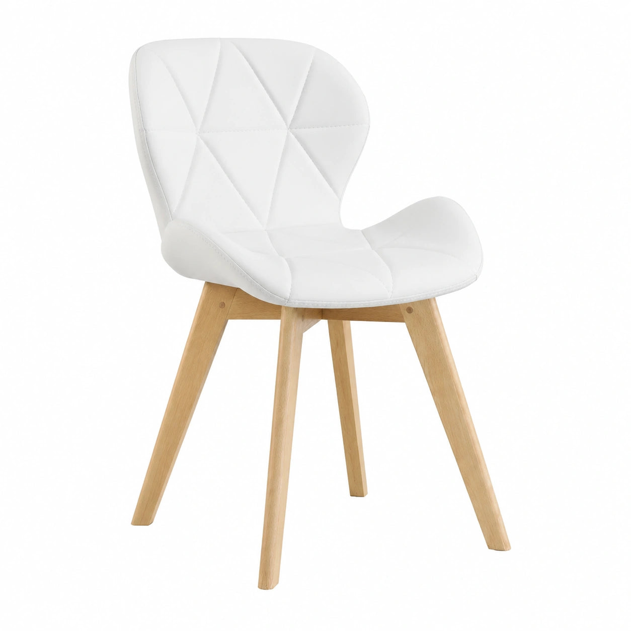 Sillas de Comedor Almohadillas y Modernas, Set de 2, Cuero Sintético Blanco