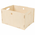 Caja de Madera Natural sin Tapa - 39x29x22,5 cm - Almacenamiento Decorativo para Juguetes - Apilable y Grande
