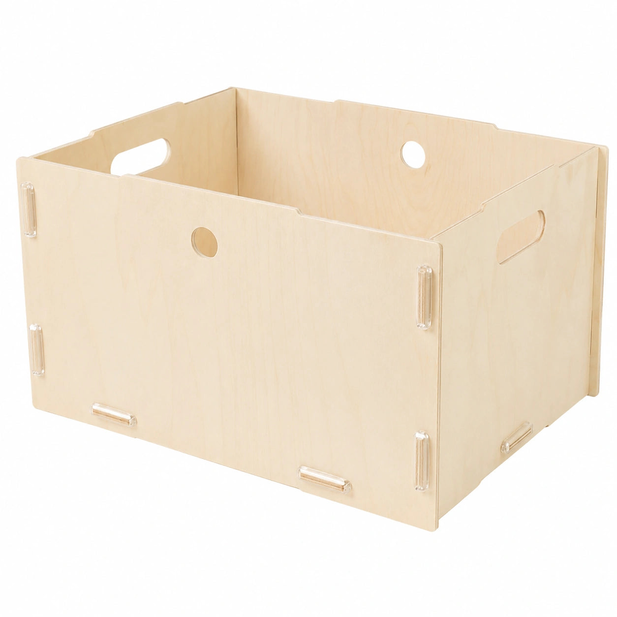 Caja de Madera Natural sin Tapa - 39x29x22,5 cm - Almacenamiento Decorativo para Juguetes - Apilable y Grande