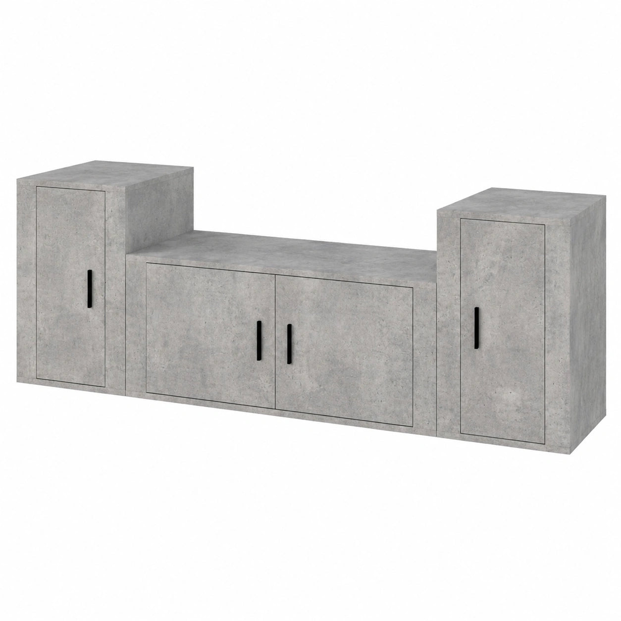 Conjunto de Muebles de TV de Madera Gris para Salón